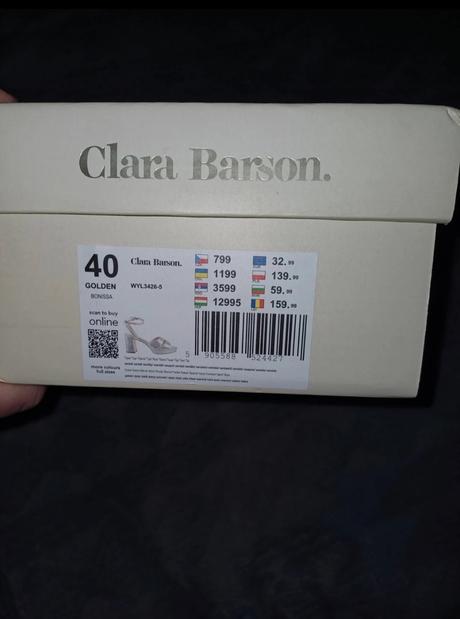 Zlaté sandále clara barson ccc, clara barson,40