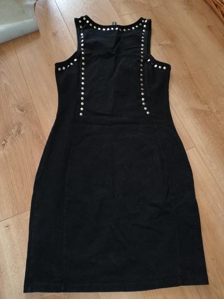 Čierne šaty s cvokmi, h&m,38