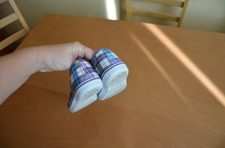 Plátenky fialove káro - v.33, protetika,33