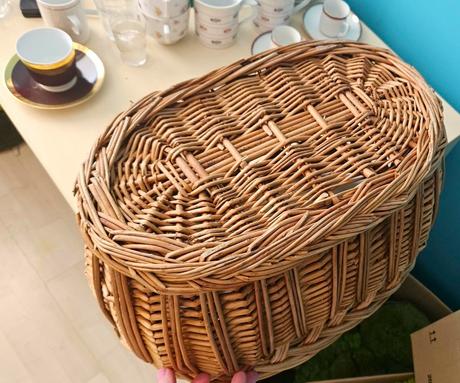 Klasický nákupný prútený kôš s rúčkou, 42 cm, 