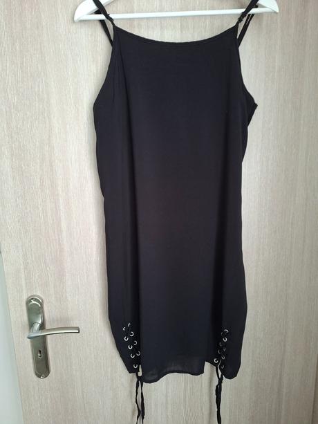 Cierne saty retro jeans, m