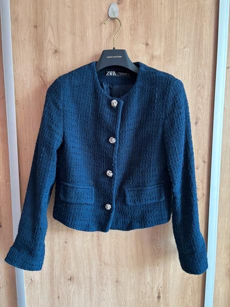 Tvídové modré sako, zara,xs