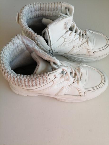 Topanky pre dievčatka zimne, biele vel. 36, 36