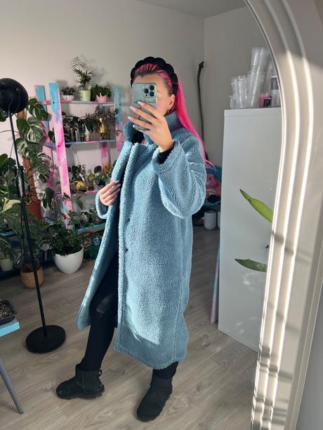 Kabát teddy blue, m