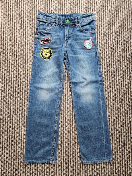 Rifle s nášivkami, h&m,128