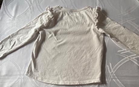 Krasne tricko s maslickou a volanikmi, h&m,110