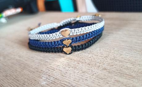Pletené náramky srdiečka/tep, 