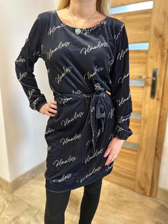 Velúrové šaty s/m, s