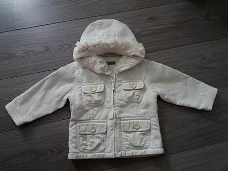 Teplý menčestrový kabátik , benetton,74