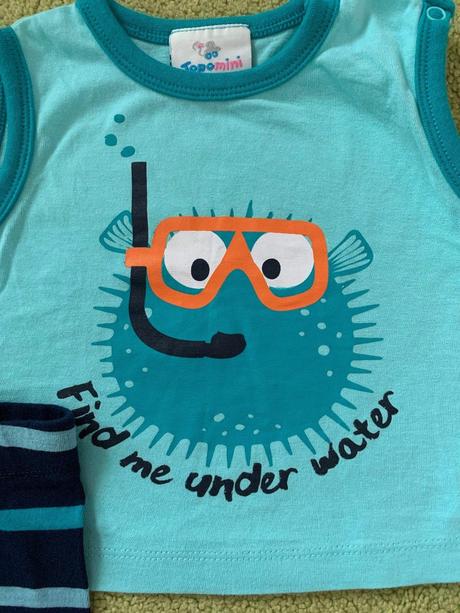 Súprava kraťase a tričko potápac, topomini, v. 62, topomini,62