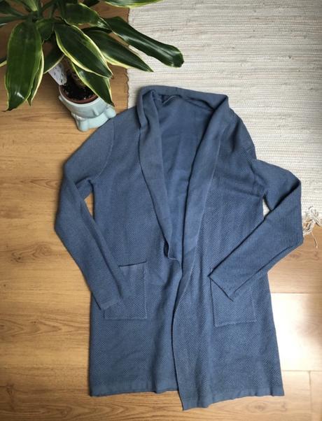 Modrý kardigán/ sveter dlhý, s