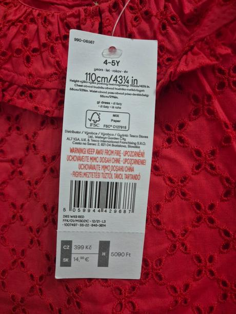 Madeirové dievčenské šaty, f&f,110