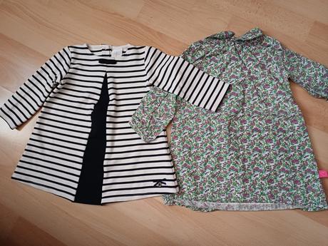 2x šaty dlhý rukáv v.80 / 9-12 mesiacov, mothercare,80
