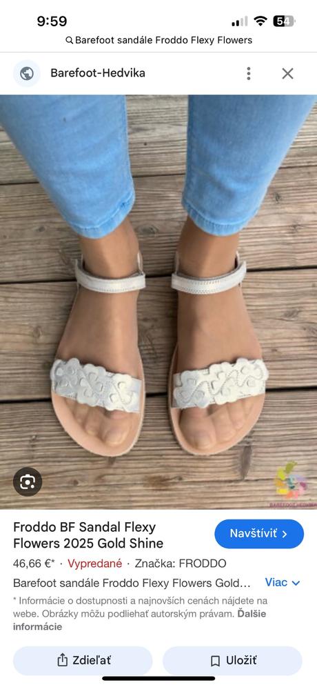 Froddo barefoot flexy flower sandále gold shine, froddo,31