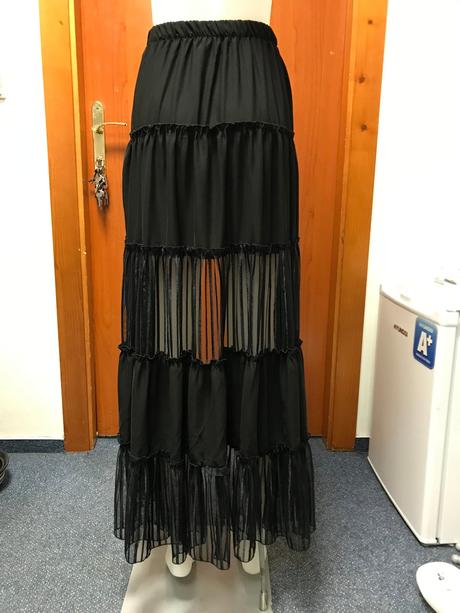 Asymetrická sukňa s transparentnou vsadkou, uni, 