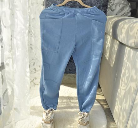 Hrubé modré tepláky-140, 140