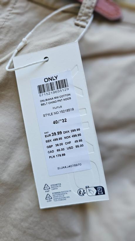 Chino nohavice only s opaskom, only,40 / l