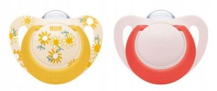 Nuk silikónový cumlík star žltý 18m+, 2ks, nuk