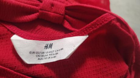 Krásne červené šaty.vel.122-128, h&m,122