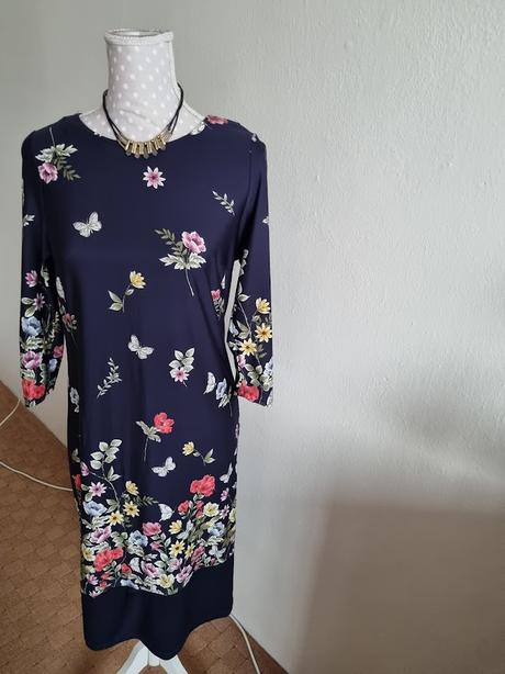 Tmavomodré elastické šaty f&f veľ. m, f&f,m