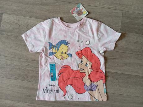 Batikované tričko disney ariel 104 a 110, primark,104