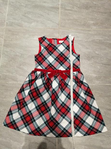 Dievčenské šaty káro ham, v128, 7-8r, h&m,128