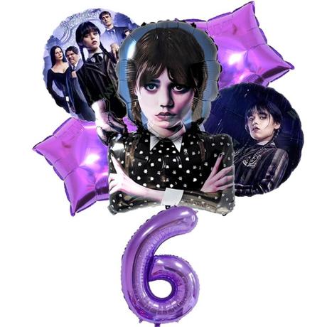 Balóny veľké - wednesday addams s číslom,