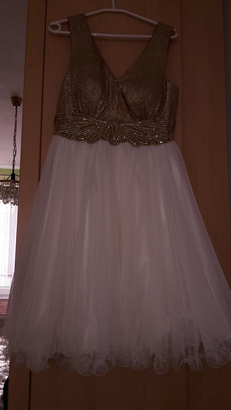 Zlato-kremove spolocenske saty v.42, 42