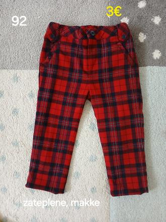 Teplakove karovane nohavice 92, 92