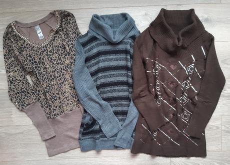 Hnedy sveter s flitrami, m