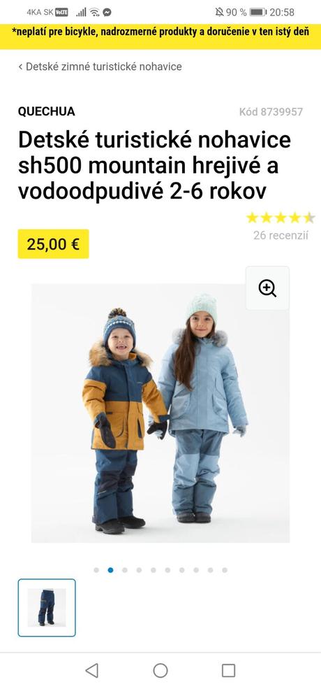 Detské turistické nohavice hrejivé, decathlon,86 / 92 / 98