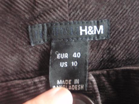 Menčestrové nohavice, h&m,40