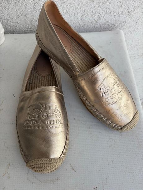Coach luxusne znackove espadrilky zlate kozene 38, 38