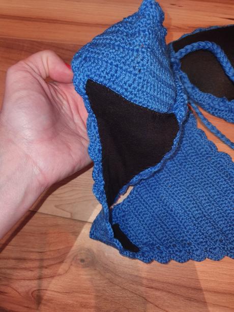 Háčkované plavky xs s košíky a, s