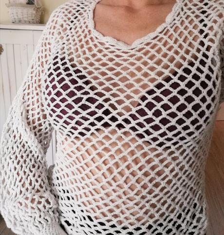 Háčkovany sveter, m