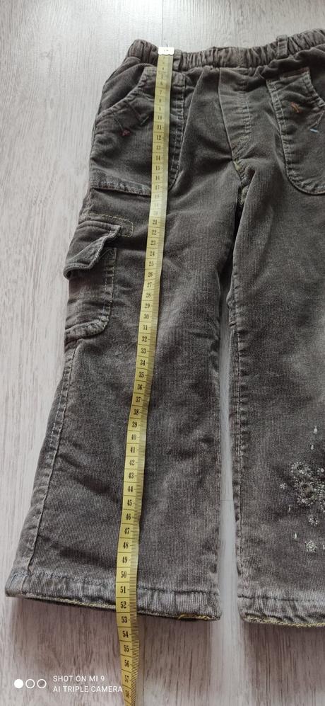 Zateplené menčestrové nohavice 92, 92