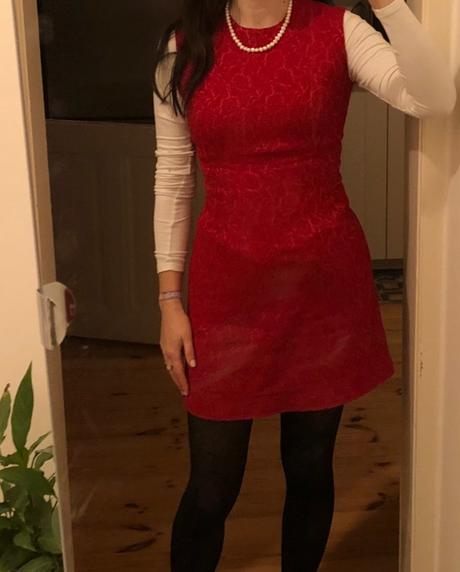 Červené kvetované minišaty, xs/s, xs