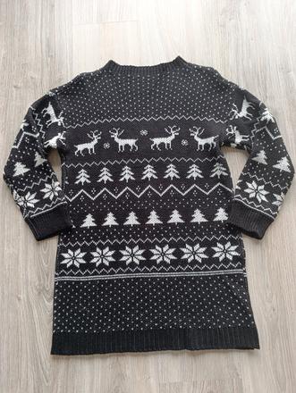 Dámsky čierny vianočný sveter, 