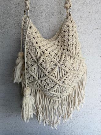 Macrame kabelka s podsivkou pre boho etno hippie s,