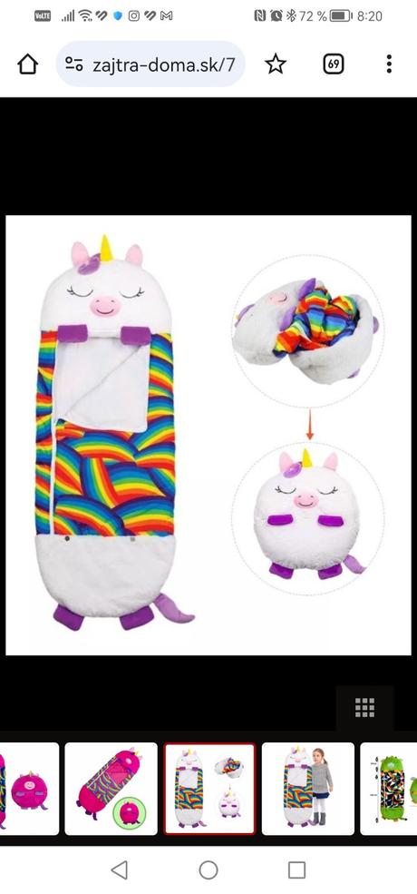 Unicorn spací vak aj vankúšik 2in1,