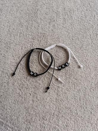 Handmade párové náramky "mr.&mrs.", 