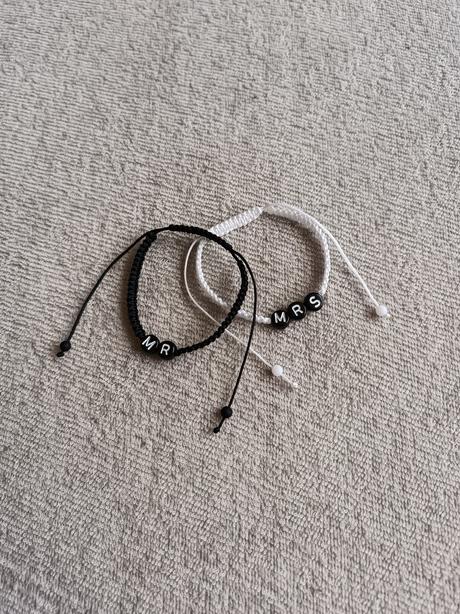 Handmade párové náramky "mr.&mrs.", 