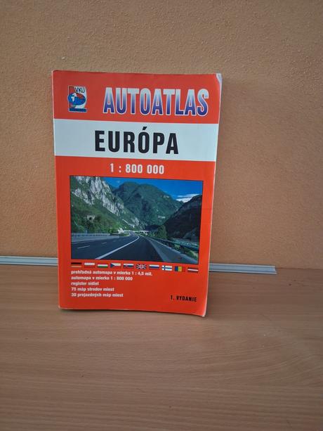 Autoatlas európy veľký kniha a4 atlas mapa, 