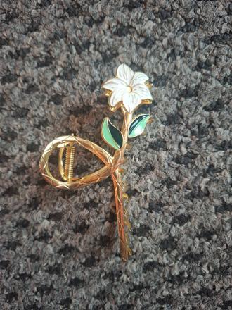 Kovový štipec do vlasov kvet, 