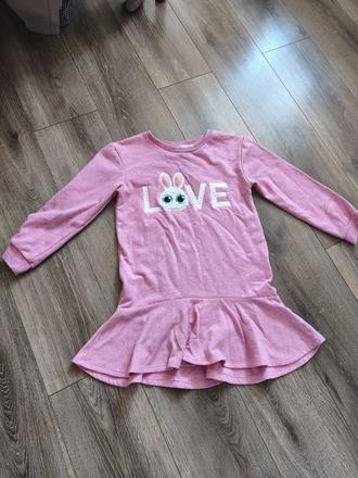 Teplákové šaty so zajkom 122/128, h&m,122