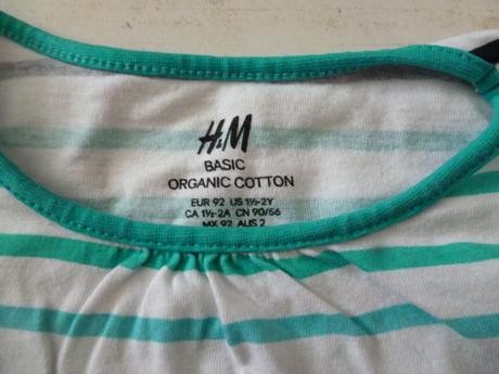 Pásikové tričko s biobavlnou, h&m,92