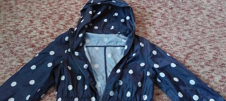 Tenká tmavomodrá bunda do dažďa s kapucňou na zips, next,164