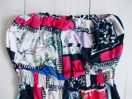 Pestrofarebný overal bez ramienok, xs