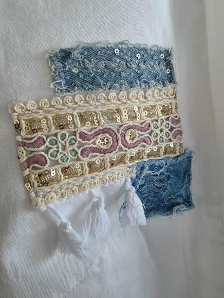 Biele elastické rifle made in italy l/xl, l