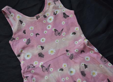 Ružové letné šaty s motýlikmi, h&m,152